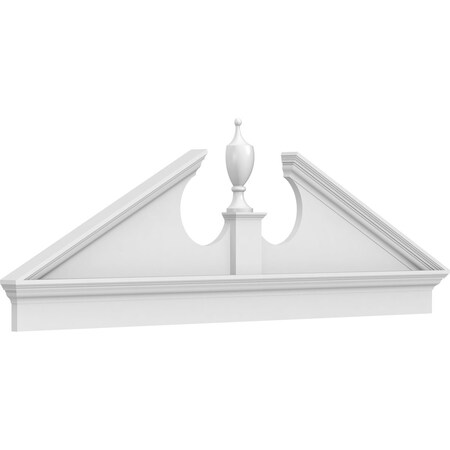Ekena Millwork Acorn Architectural Grade PVC Combination Pediment, 76"W x 25-7/8"H x 2-3/4"P (Pitch 6/12) PEDPC076X260ACR00